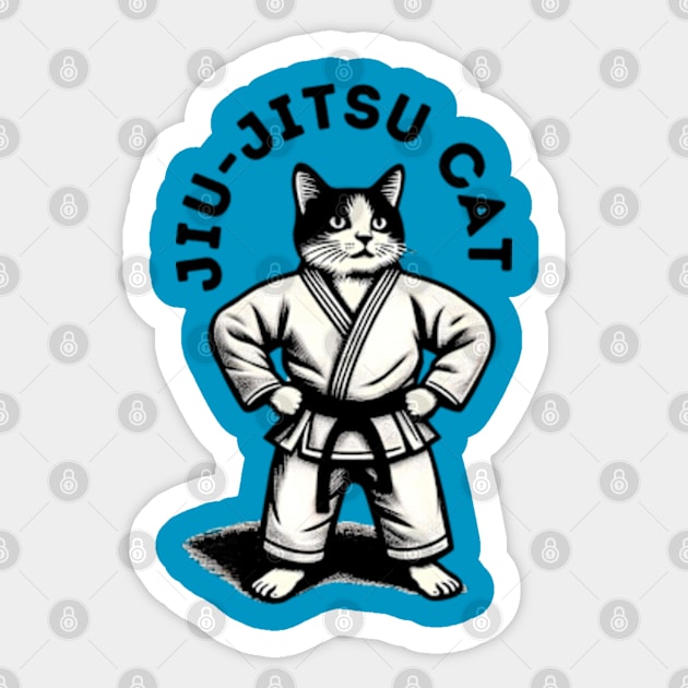 Jiu-Jitsu Cat Sticker by Desert Owl Designs